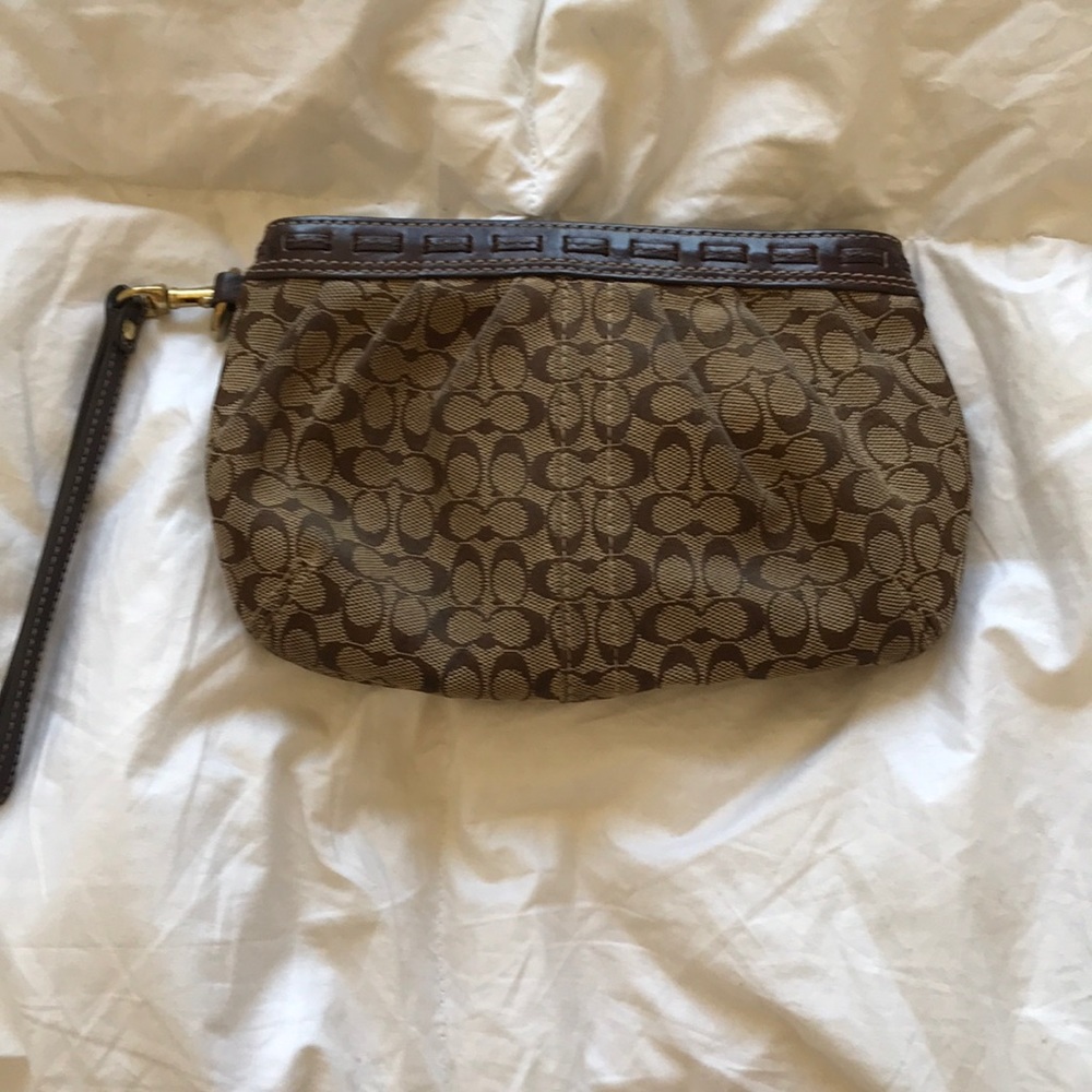 Coach monogram wristlet